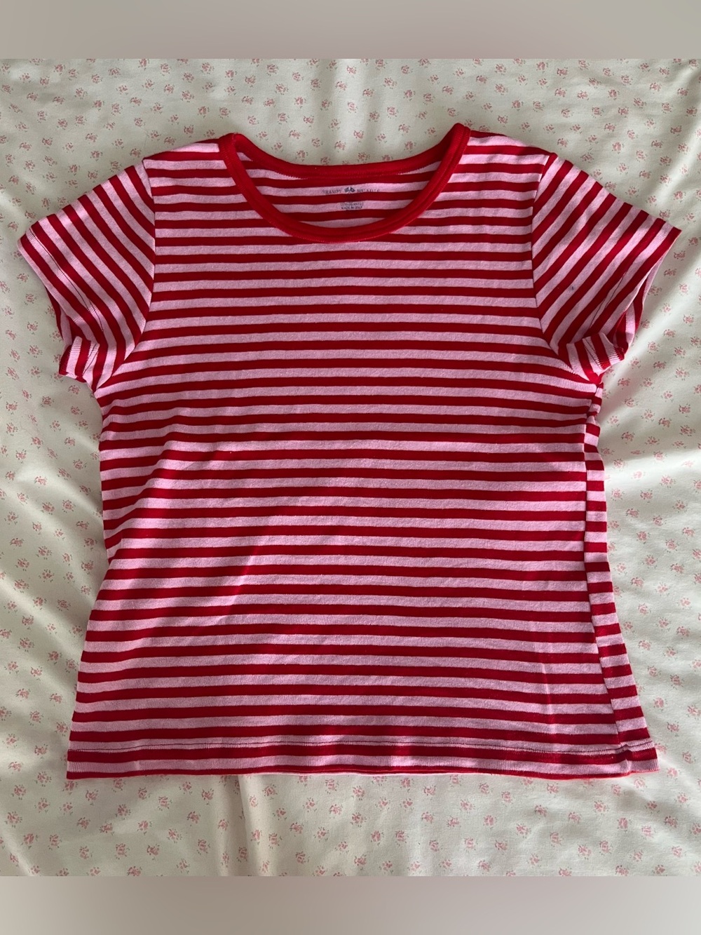 brandy melville pink and red Ashlyn striped shirt🩷🩷